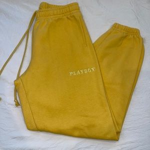 Yellow Playboy Sweat Pants